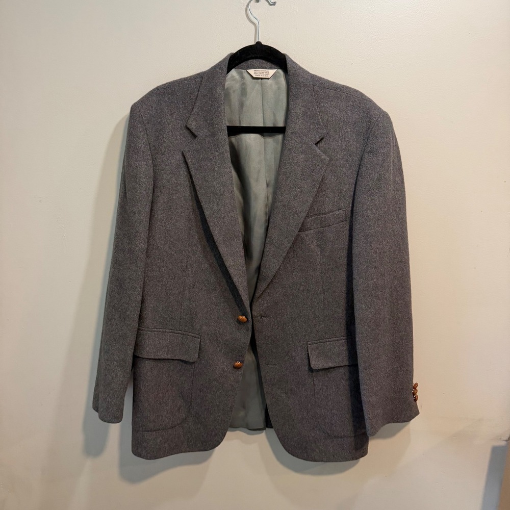 Hunt‎ Valley Mens Grey 100% Camel Hair Blazer Sport Coat Made in USA Size 42R